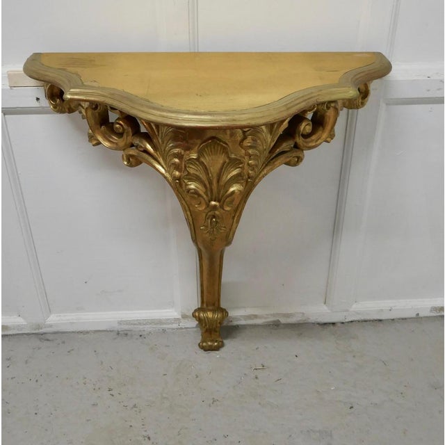 French Gilt Console or Hall Table and Mirror, 1880s, Set of 2 For Sale - Image 6 of 12