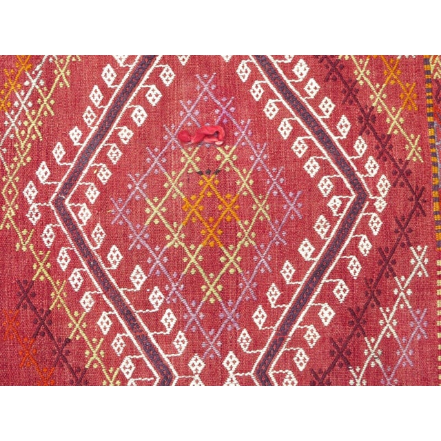 Ruby Red Vintage Turkish Handknotted Runner Rug - 31"x113" For Sale - Image 8 of 12