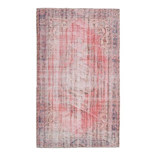 1970s Vintage Turkish Oushak Handmade Wool Cotton Red Area Rug For Sale