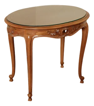 French Louis XV Style Glass Top Side Table