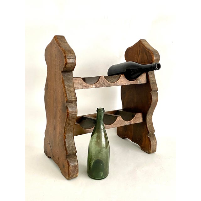 1960s Dutch Brutalist Oak Wine Rack For Sale - Image 4 of 9
