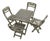 Vintage Italian Handmade Silver 800 Folding Garden Table and Chairs Dollhouse Set, Arezzo, 1970s, Set of 5 For Sale