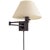 Classic Swing Arm Wall Lamp in Bronze with Linen Shade Height: 11" Extension: 25" Backplate: 4.5" Square Mounting:...