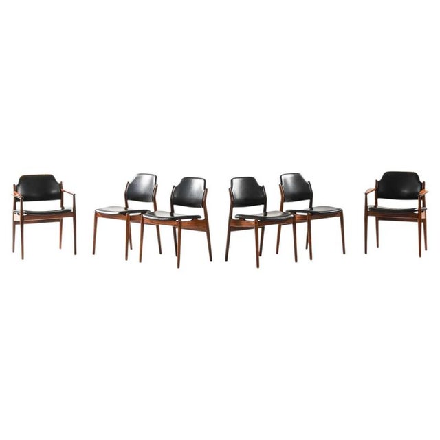 Scandinavian Modern Dining Chairs in Leather by Arne Vodder, 1960s, Set of 6 For Sale - Image 11 of 11
