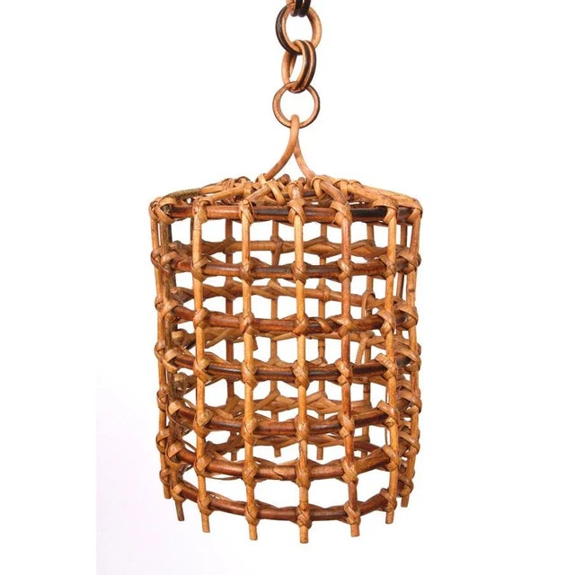Mid-Century Italian French Riviera Bambo & Rattan Light, 1960s For Sale - Image 10 of 17