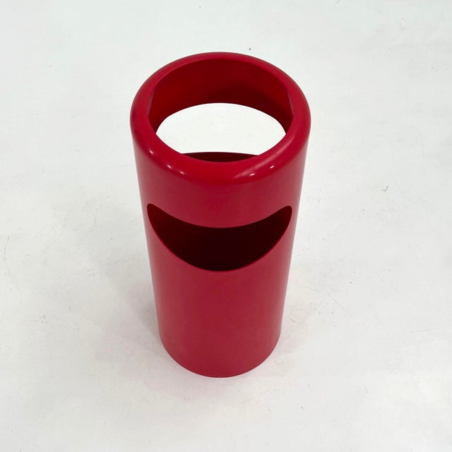 Red Birillo 1200 Umbrella Stand by Giottono Stoppino for Rexite, 1980s, in Good conditions. Designed 1980 to 1989 This...