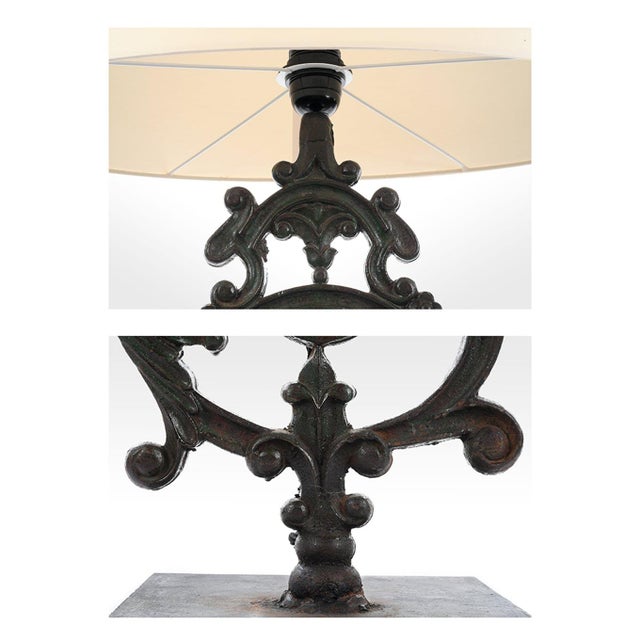 Lamp made from old pieces of iron cast iron railings by our craftsmen. European Plug (up to 250V).The wiring of this item...