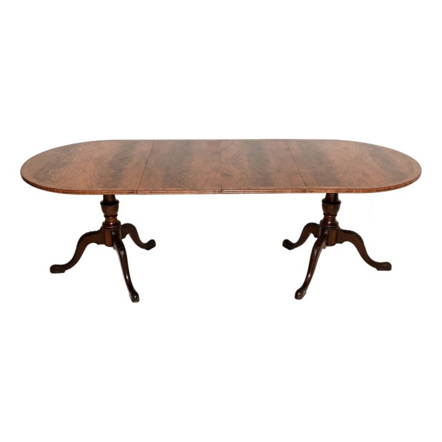 Antique Georgian Style Walnut Extendable Dining Table, 1900 For Sale