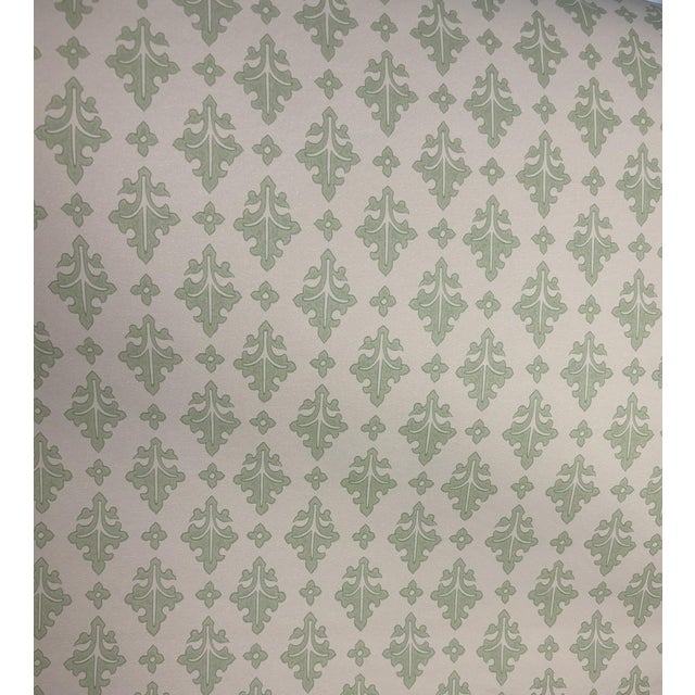 This is a beautiful wallpaper with an orange-tan background and green details. The color scheme combines with the...