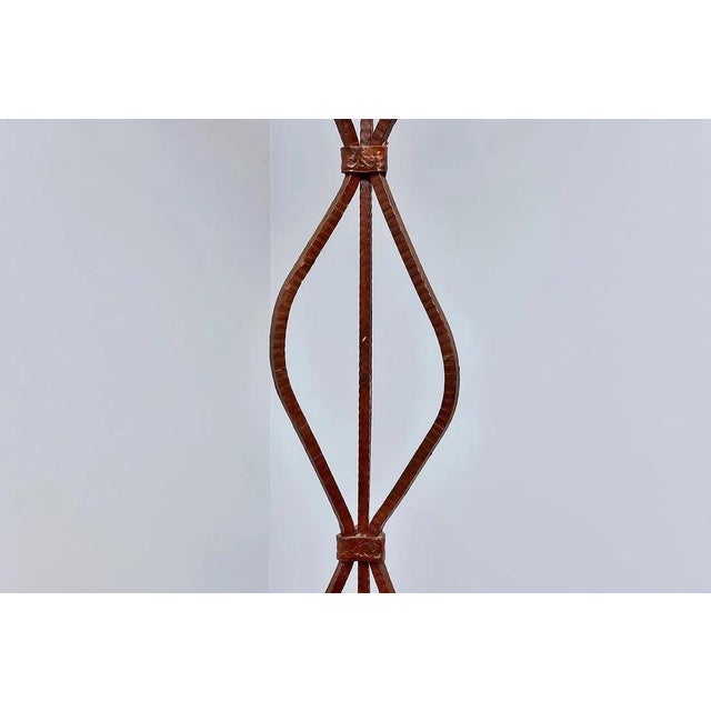Metal Jan Barboglio Hand-Forged Rust Patina Iron 9-Light Floor Candelabra For Sale - Image 7 of 10
