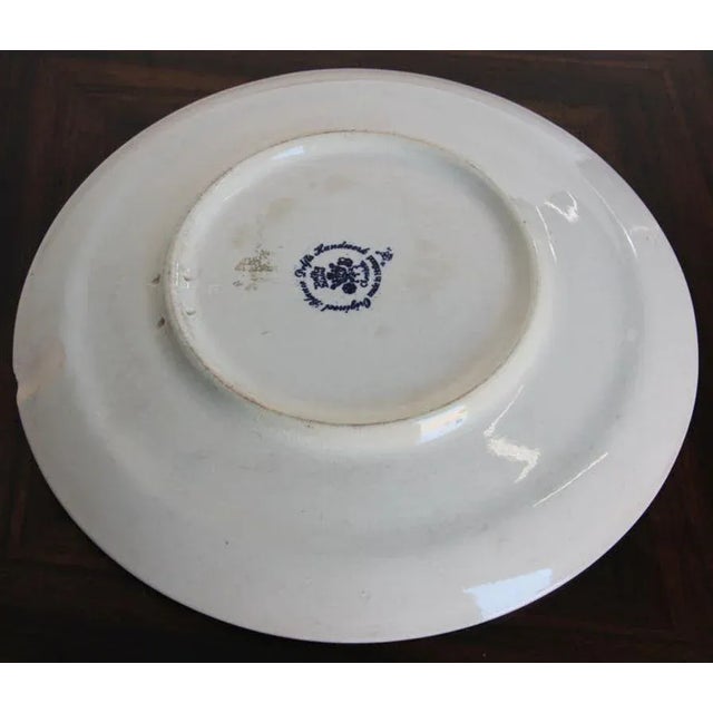 Ceramic Vintage Dutch Delfts Blauw Volendam Fisherman Blue & White Wall Charger Holland For Sale - Image 7 of 12