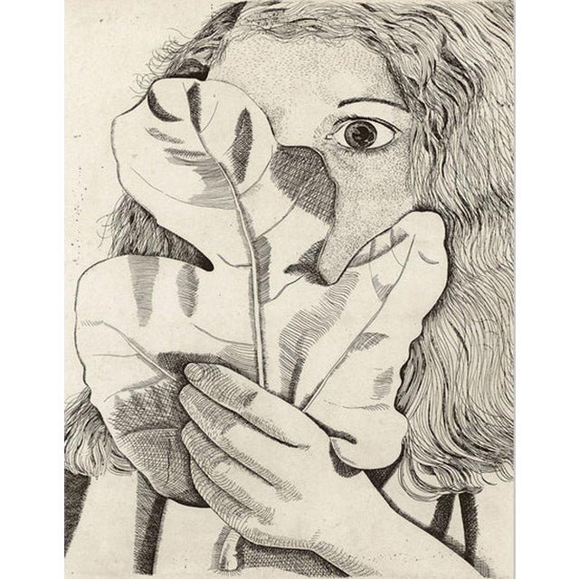 Contemporary Lucian Freud Girl With a Fig Leaf Official Exhibition Poster For Sale - Image 3 of 3