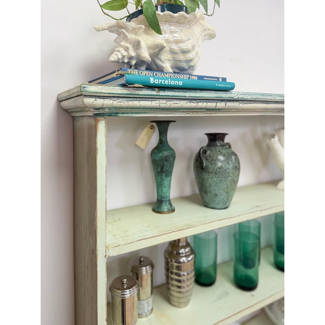 Handmade Seafoam Coastal Wood Shelf Weathered Vintage Display Storage 10 Shelves For Sale - Image 12 of 12