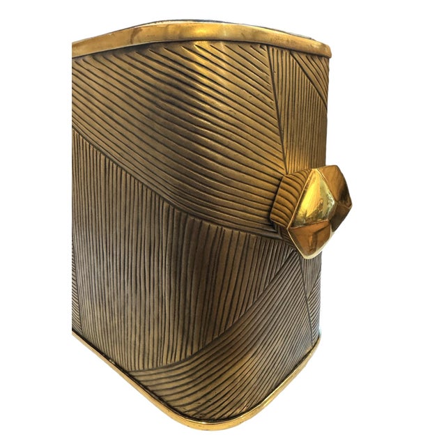 Early 21st Century Glamorous Art-Deco Style Brass Ice Bucket, by Jay Jeffers For Sale - Image 5 of 9