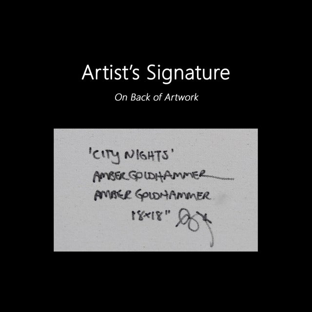 City Nights - Retro Pacman Inspired Mixed Media Graffiti Artwork on Canvas by Amber Goldhammer For Sale - Image 9 of 9