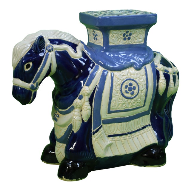 1970s Ceramic Horse Garden Stool For Sale