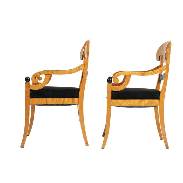 A Pair of Biedermeier Style Arm Chairs For Sale - Image 4 of 7