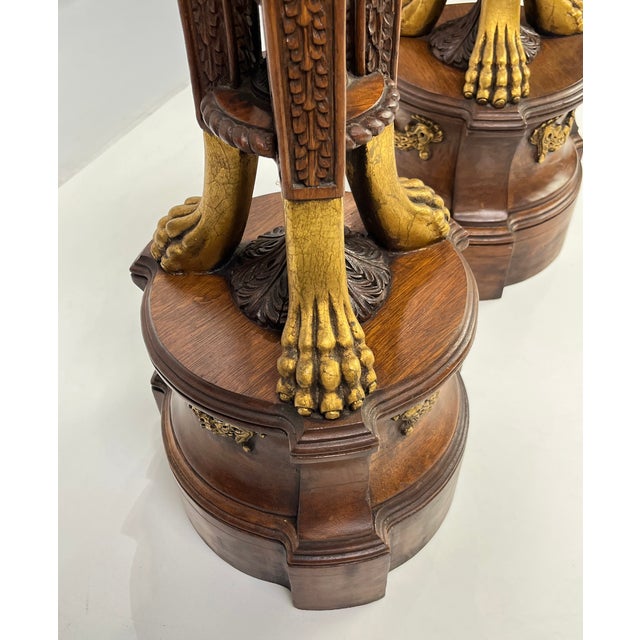 Neoclassical Empire Style Parcel Gilt Pedestals - A Pair For Sale - Image 14 of 18