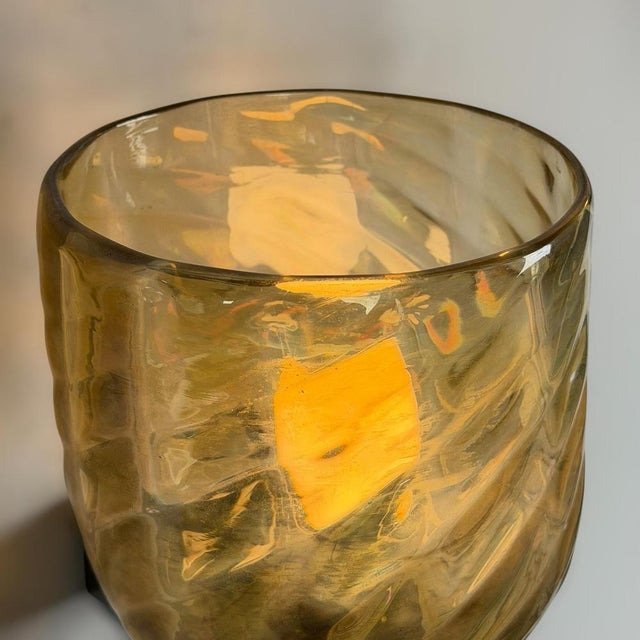 Iridescent Hammered Murano Glass Sconces attributed to Archimede Seguso, 1940s, Set of 2 For Sale - Image 13 of 16