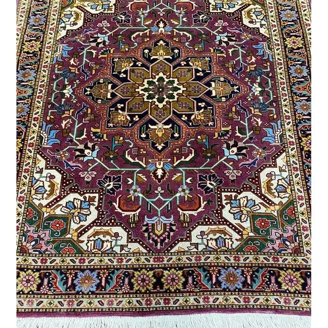 Textile 1970s Persian Tabriz Masterpiece Area Rug 2’4″ X 2’11” For Sale - Image 7 of 10