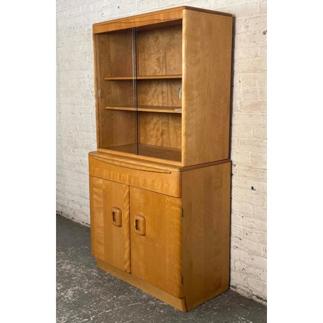Heywood-Wakefield Heywood-Wakefield 2-Piece 'Champagne' China Cabinet With Glass Doors, 1960s For Sale - Image 4 of 18