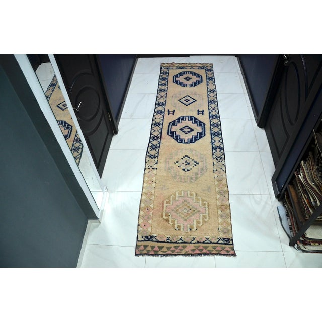 1960s Pale Wool Long Rug For Sale - Image 11 of 11