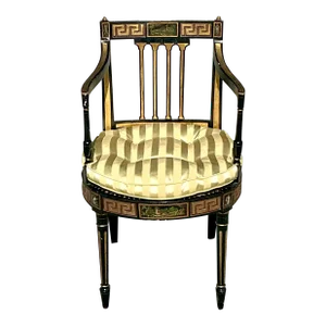 Vintage Regency Greek Key Hand Painted Cane Chair