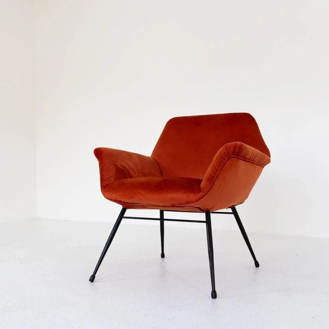 Vintage Armchair in Red, 1950s For Sale - Image 10 of 10