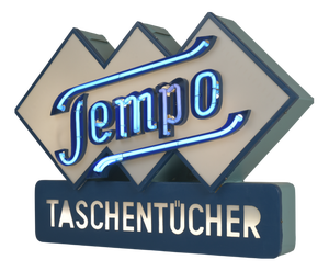 German Neon Sign from Tempo Tissues, 1950