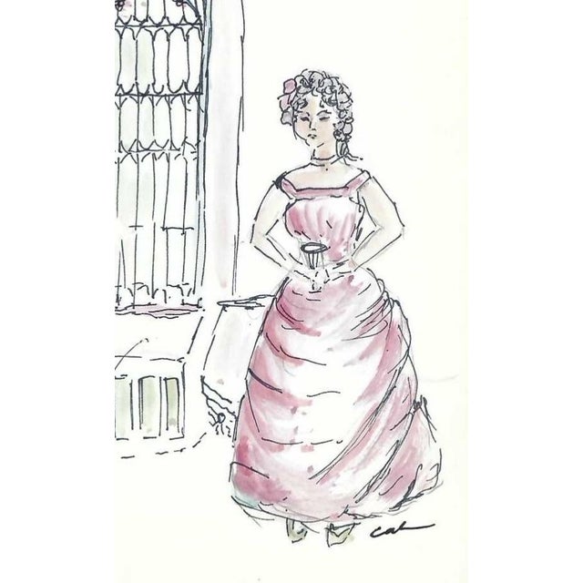 Ink and watercolor on paper by New York artist Myriam Cahn (1933-2018). Salmagundi Club named an award after her in 2019....