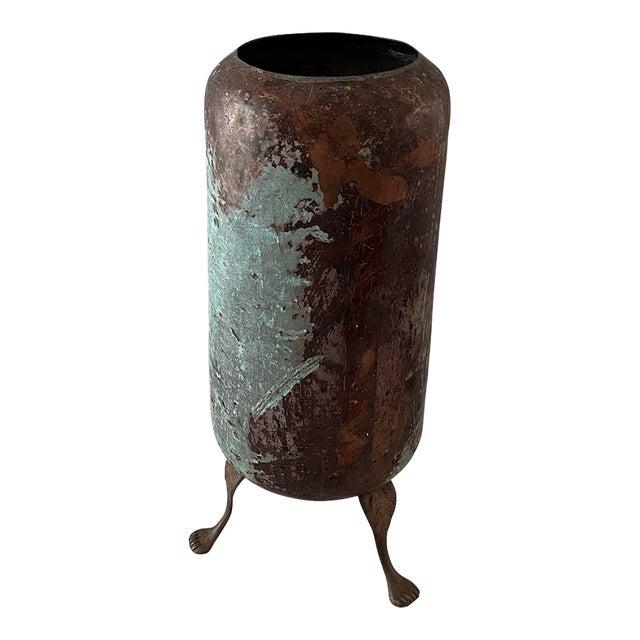 Antique Copper Brass Planter For Sale