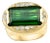 GIA Certified 11.72 Ct Green Tourmaline & Diamond Cocktail Ring 14K Yellow Gold For Sale