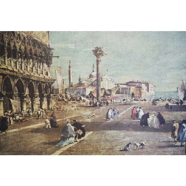 Canvas Landscape Representation of Venice, 1960s, Set of 2 For Sale - Image 6 of 17