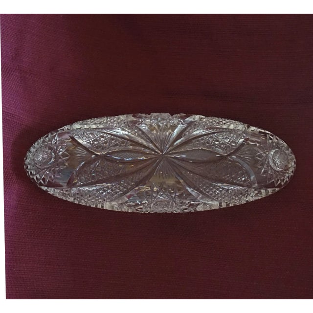 Traditional Antique Brilliant Cut Glass Serving Dish For Sale - Image 3 of 6