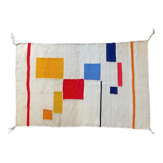 Vintage Gerald Johnson Hand Loomed Handmade Rug For Sale