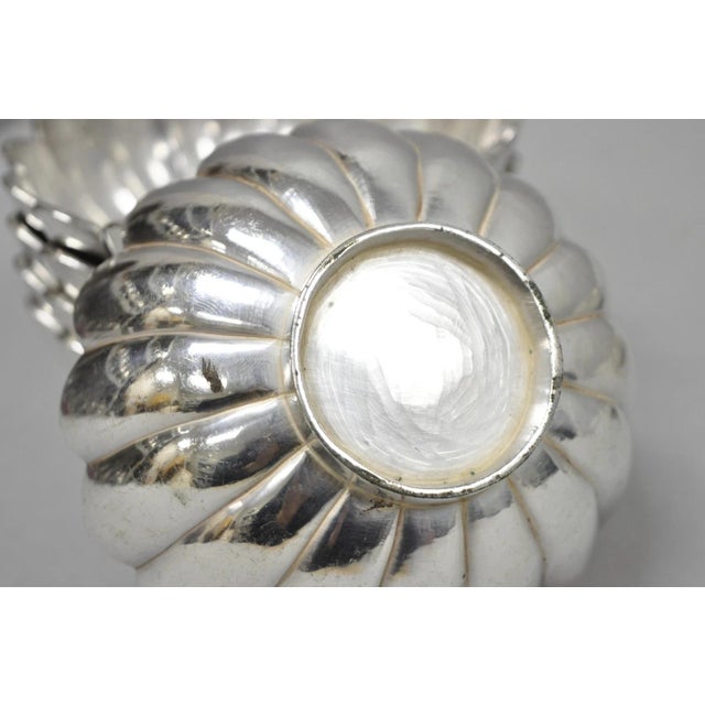 Vintage Regency Style Silver Plated Scalloped Stacking Nut Dish Bowl - Set of 8 For Sale - Image 12 of 14