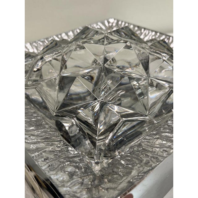Kinkeldey Style Flush Mount in Polished Nickel and Lead-Crystal, 1970s For Sale - Image 18 of 18