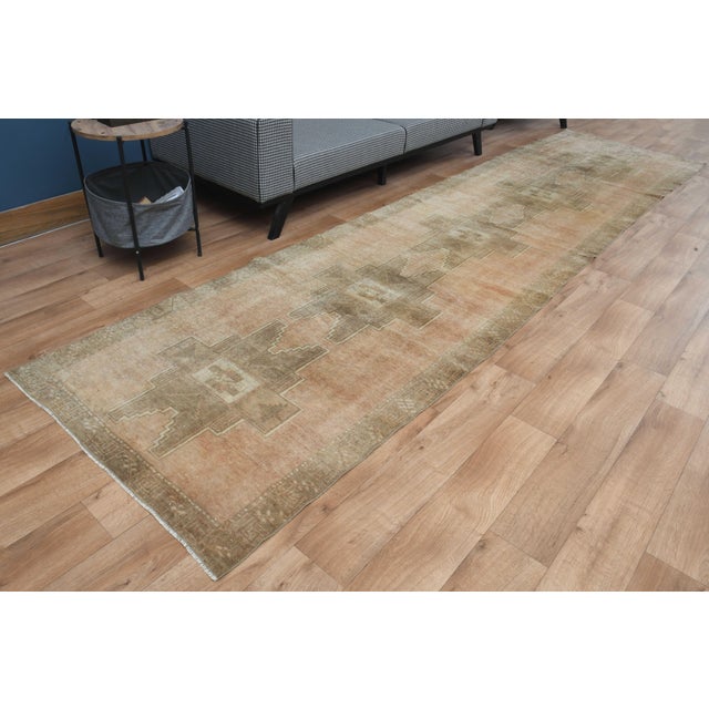 Turkish 1970s Vintage Turkish Handmade Wool Cotton Terracotta Runner Rug For Sale - Image 3 of 11