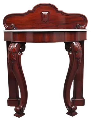 19th-Century Mahogany and Marble Top Console Table