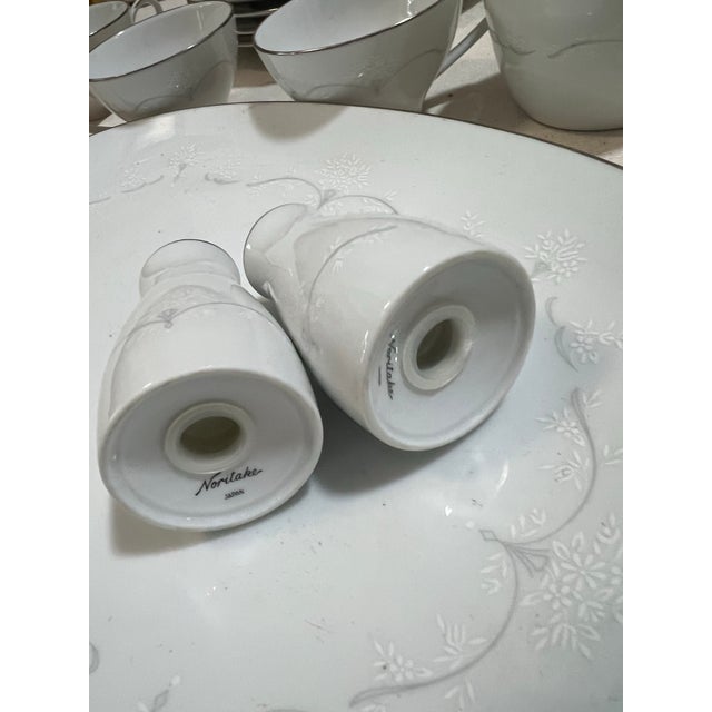 Ceramic 1970s Collection of Noritake Silver Rimmed Plates and Serving Pieces- Set of 24 For Sale - Image 7 of 12