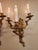 Antique Art Nouveau Pair Heavy Cast Gilt Brass 3 Light Wall Sconces With Aged Patina For Sale - Image 9 of 16