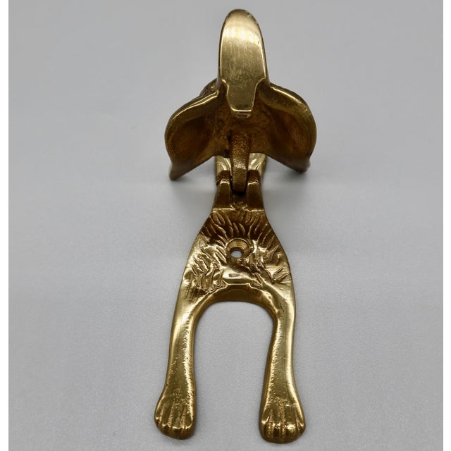Mid 20th Century Vintage Brass Fox Head Door Knocker — Figural Animal Hardware For Sale - Image 5 of 7