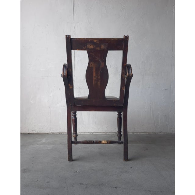 Wood Antique 1900s Edwardian Adjustable Barber's Chair For Sale - Image 7 of 12