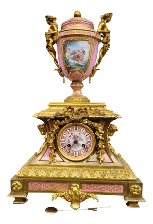 Napoleon III Porcelain and Gilt Bronze Clock, 19th Century