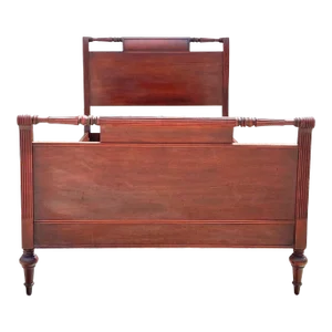 Late 20th Century Vintage Cherry Twin Size Sleigh Bed