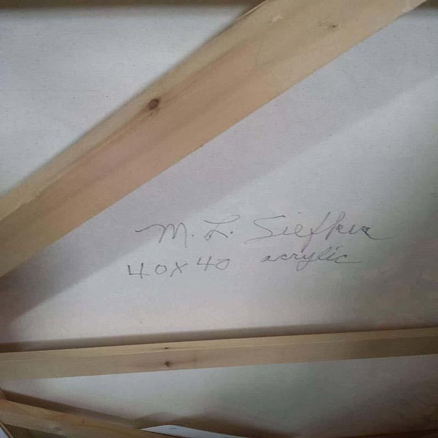 Textile Mary Lou Siefker, Acrylic on Canvas Titled: To Jump and Run and Play. For Sale - Image 7 of 10