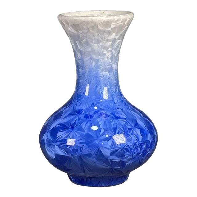 Chinese Blue Crystalline Glaze Porcelain Vase With Yongzheng Mark For Sale