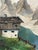 1940s European Alps Oil Painting on Old Advertisement Board For Sale - Image 4 of 11