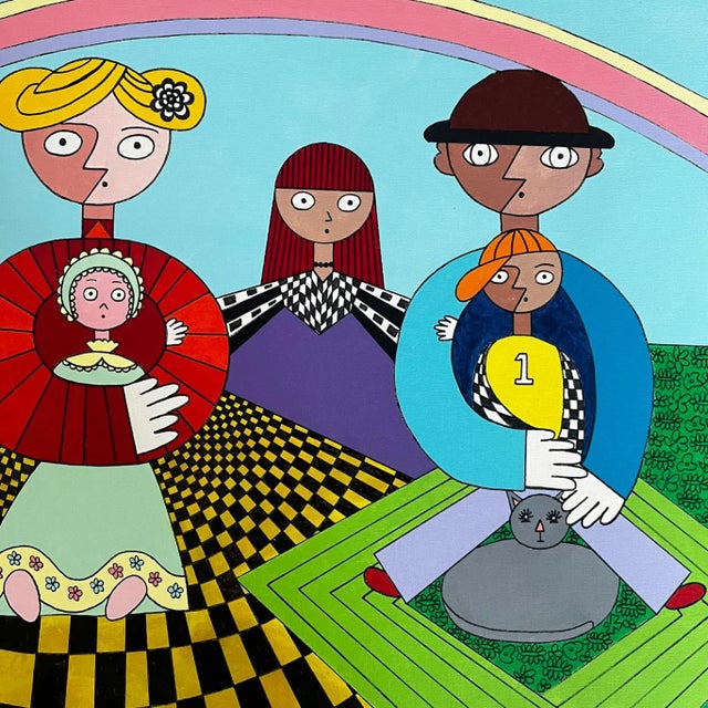 “The Picnic” 1970s Fauvist Modern Figurative Painting by Lynn French Hansen For Sale - Image 4 of 11