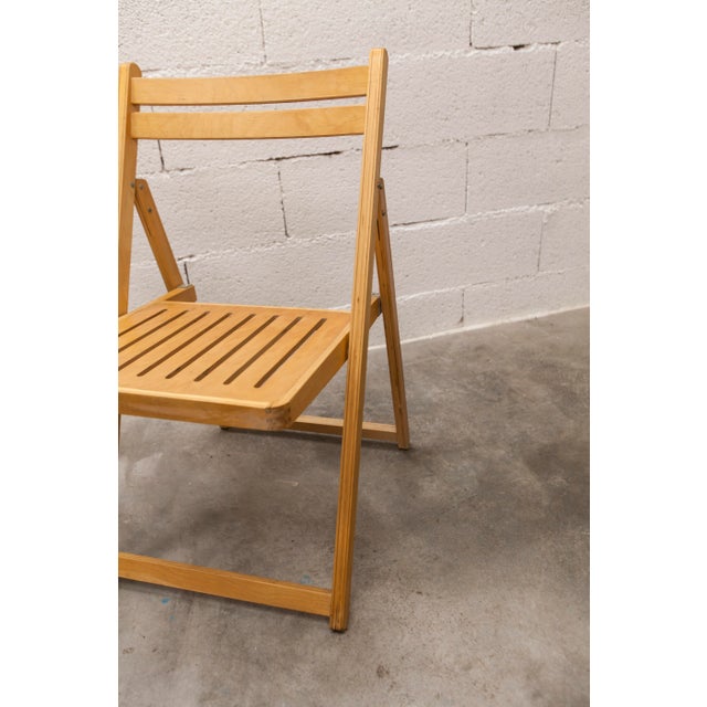 Honey-Coloured Beech Plywood Folding Chairs by IKEA, Set of 2, 1970s For Sale - Image 15 of 18